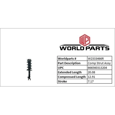 Front Complete Strut Assembly by WORLDPARTS STRUTS - W2333466R pa3