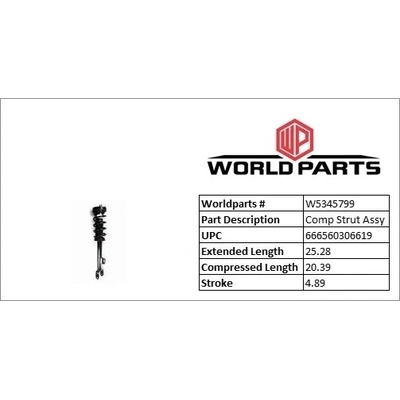 WORLDPARTS STRUTS - W5345799 - Front Complete Strut Assembly pa3