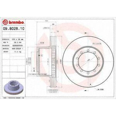 Front Disc Brake Rotor by BREMBO - 09.8028.10 (1 Qty) pa3