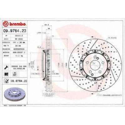 Front Disc Brake Rotor by BREMBO - 09.9764.23 (1 Qty) pa6