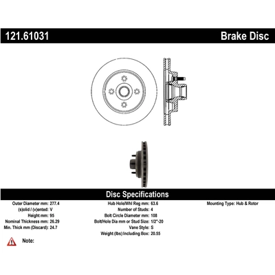 Front Disc Brake Rotor by CENTRIC PARTS - 121.61031 pa3