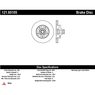 Front Disc Brake Rotor by CENTRIC PARTS - 121.65105 pa2