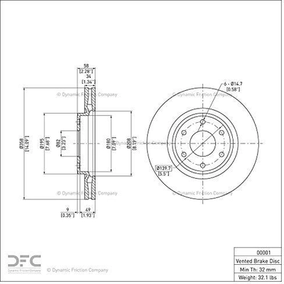 Disque de frein � disque avant by DYNAMIC FRICTION COMPANY - 600-21046 pa5