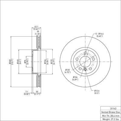 DYNAMIC FRICTION COMPANY - 600-31142 - Front Disc Brake Rotor pa2