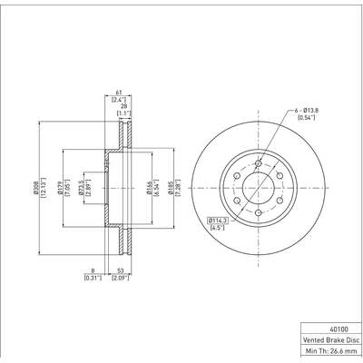 DYNAMIC FRICTION COMPANY - 600-40100 - Disc Brake Rotor pa1