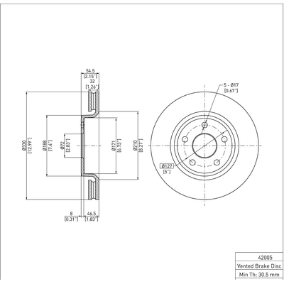 DYNAMIC FRICTION COMPANY - 600-42005 - Disc Brake Rotor pa1