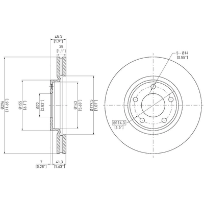 Disque de frein à disque avant de DYNAMIC FRICTION COMPANY - 600-54091 pa3