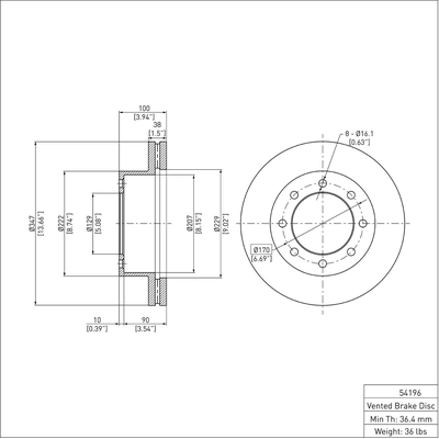 DYNAMIC FRICTION COMPANY - 600-54196 - Front Disc Brake Rotor pa2