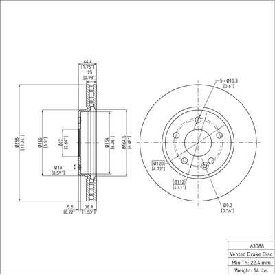Front Disc Brake Rotor by DYNAMIC FRICTION COMPANY - 600-63088 pa1
