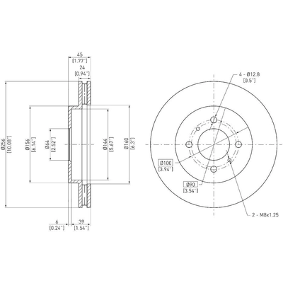 Disque de frein à disque avant de DYNAMIC FRICTION COMPANY - 600-72033 pa1