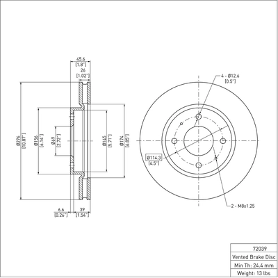 DYNAMIC FRICTION COMPANY - 600-72039 - Front Disc Brake Rotor pa2