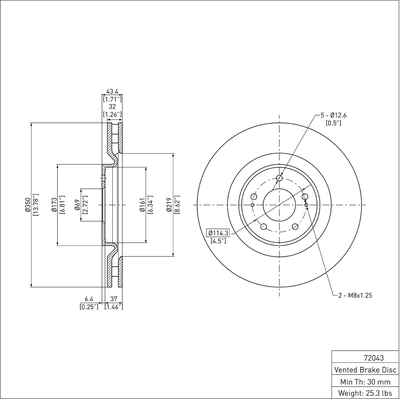 Front Disc Brake Rotor by DYNAMIC FRICTION COMPANY - 600-72043 pa2