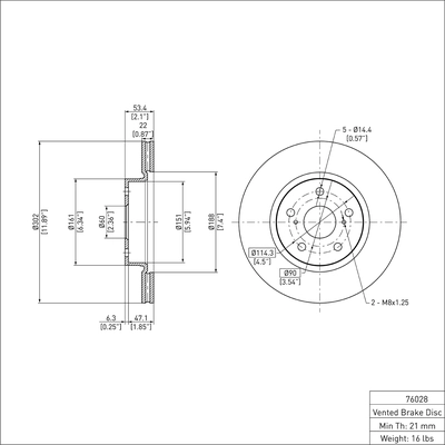 DYNAMIC FRICTION COMPANY - 600-76028 - Front Disc Brake Rotor pa2