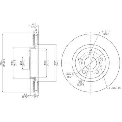 Front Disc Brake Rotor by DYNAMIC FRICTION COMPANY - 600-76080 pa3