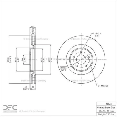 Front Disc Brake Rotor by DYNAMIC FRICTION COMPANY - 604-72043 pa6