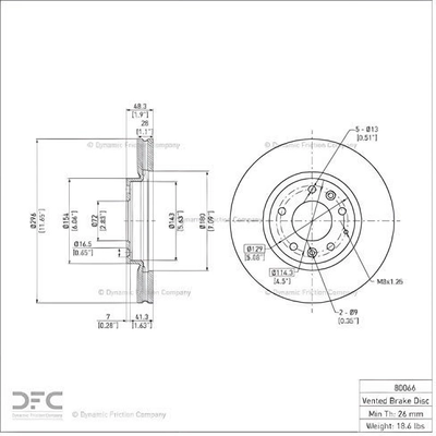 Front Disc Brake Rotor by DYNAMIC FRICTION COMPANY - 604-80066 pa9