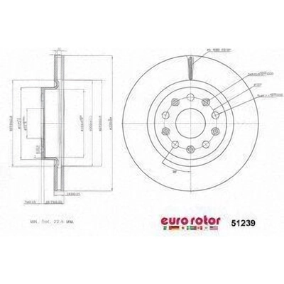 Front Disc Brake Rotor by EUROROTOR - 51239 pa1
