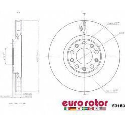 Front Disc Brake Rotor by EUROROTOR - 53180 pa2