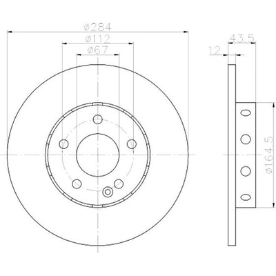 Front Disc Brake Rotor by HELLA PAGID - 355102952 pa8