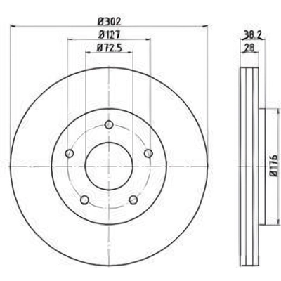 Front Disc Brake Rotor (Pack of 2) by HELLA PAGID - 355115841 pa2