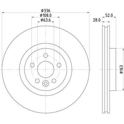 Front Disc Brake Rotor by HELLA PAGID - 355119132 pa2