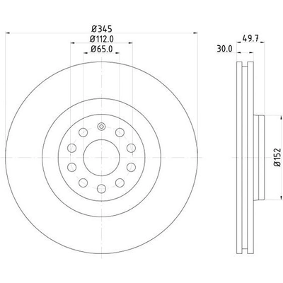 Front Disc Brake Rotor by HELLA PAGID - 355122602 pa8