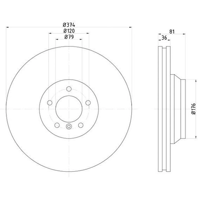 Front Disc Brake Rotor by HELLA PAGID - 355122652 pa6