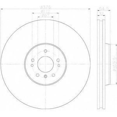 Front Disc Brake Rotor by HELLA PAGID - 355123022 pa5