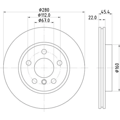 Front Disc Brake Rotor (Pack of 2) by HELLA PAGID - 355123481 pa1