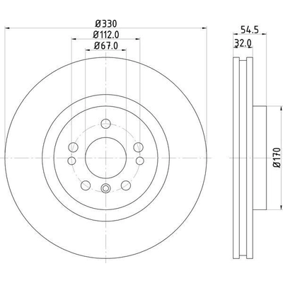 Front Disc Brake Rotor by HELLA PAGID - 355126301 pa1