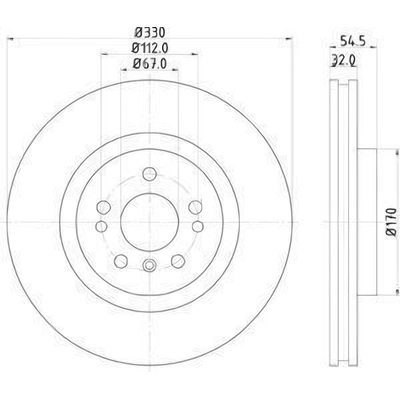 Front Disc Brake Rotor by HELLA PAGID - 355126301 pa3