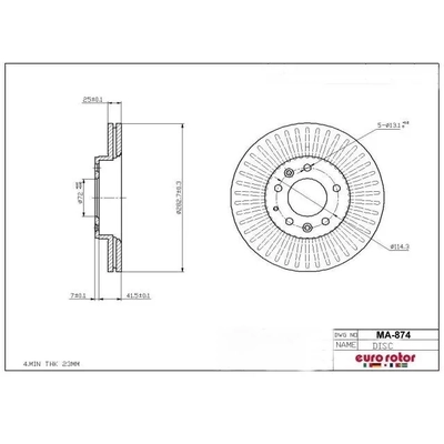 ULTRA - MA874 - Front Disc Brake Rotor pa1