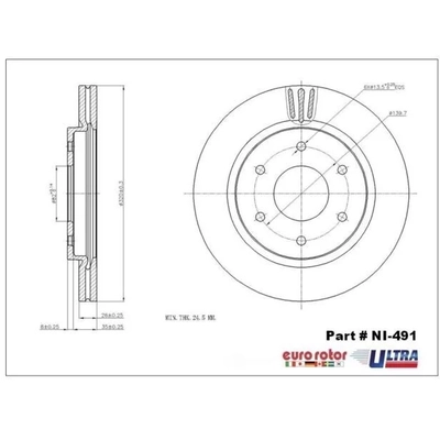 ULTRA - NI491 - Front Disc Brake Rotor pa1