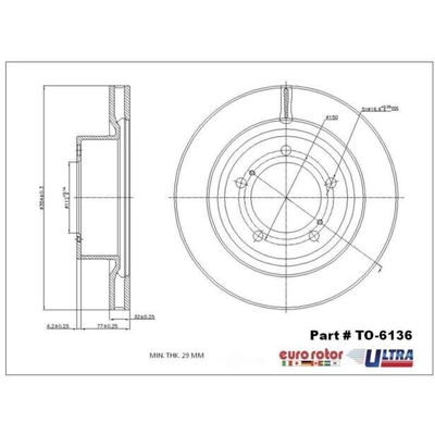 EUROROTOR - TO6136 - Front Vented Disc Brake Rotor pa2