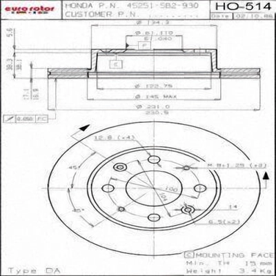 Front Disc Brake Rotor by ULTRA - HO514 pa8