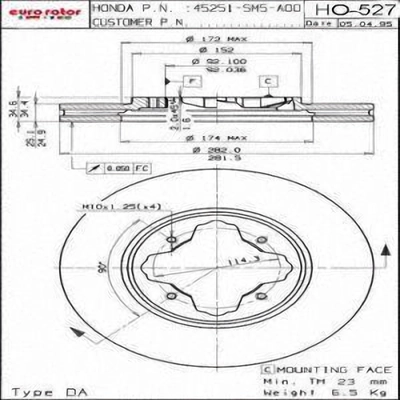 Front Disc Brake Rotor by ULTRA - HO527 pa8