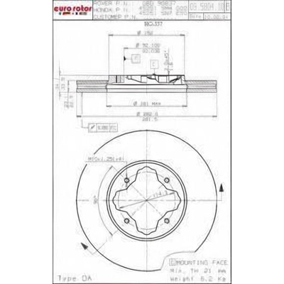 Front Disc Brake Rotor by ULTRA - HO557 pa1