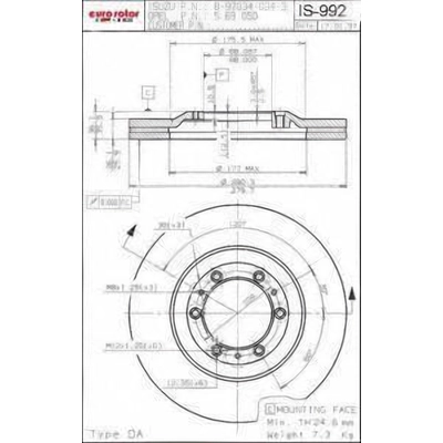 Front Disc Brake Rotor by ULTRA - IS992 pa1