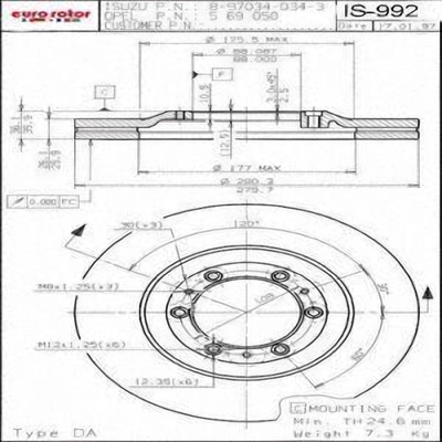 Front Disc Brake Rotor by ULTRA - IS992 pa2