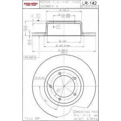 Front Disc Brake Rotor by ULTRA - LR142 pa1