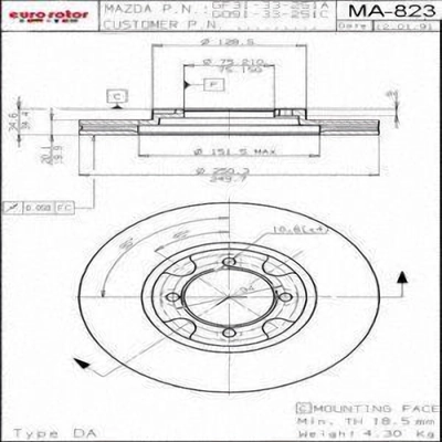 Front Disc Brake Rotor by ULTRA - MA823 pa8