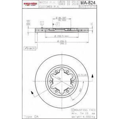 Front Disc Brake Rotor by ULTRA - MA824 pa1