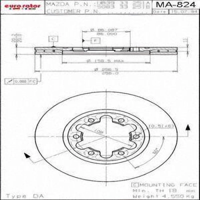 Front Disc Brake Rotor by ULTRA - MA824 pa2