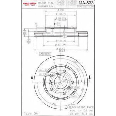 Front Disc Brake Rotor by ULTRA - MA833 pa1