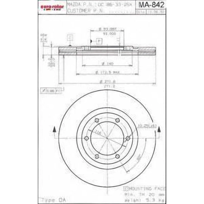 Front Disc Brake Rotor by ULTRA - MA842 pa2