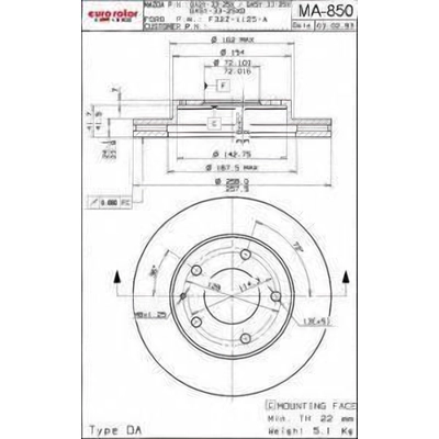 Front Disc Brake Rotor by ULTRA - MA850 pa1