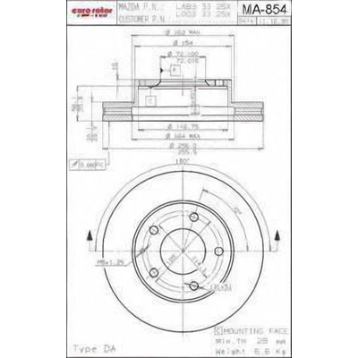 Front Disc Brake Rotor by ULTRA - MA854 pa1