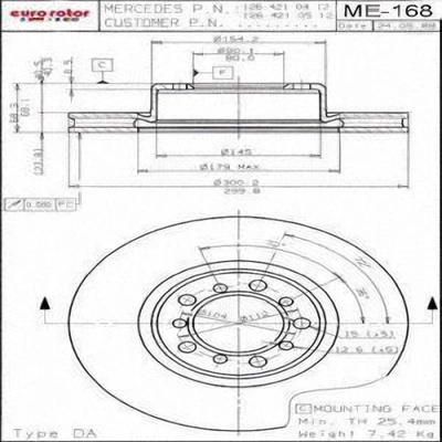 Front Disc Brake Rotor by ULTRA - ME168 pa8