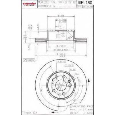 Front Disc Brake Rotor by ULTRA - ME180 pa1