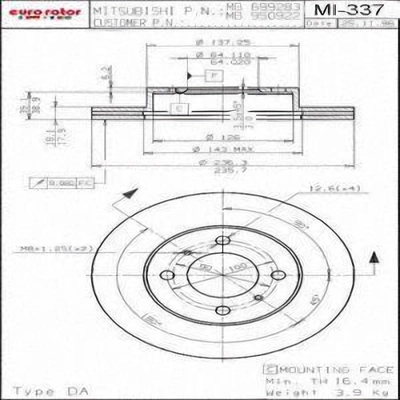 Disque de frein � disque avant by ULTRA - MI337 pa7